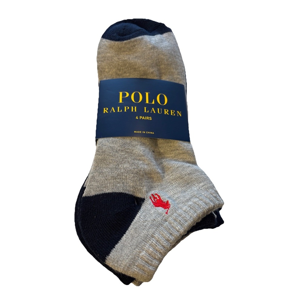 Polo Ralph Lauren 4-pair Classic Sport Performance Ankle Cut Socks Men's 6-12.5
